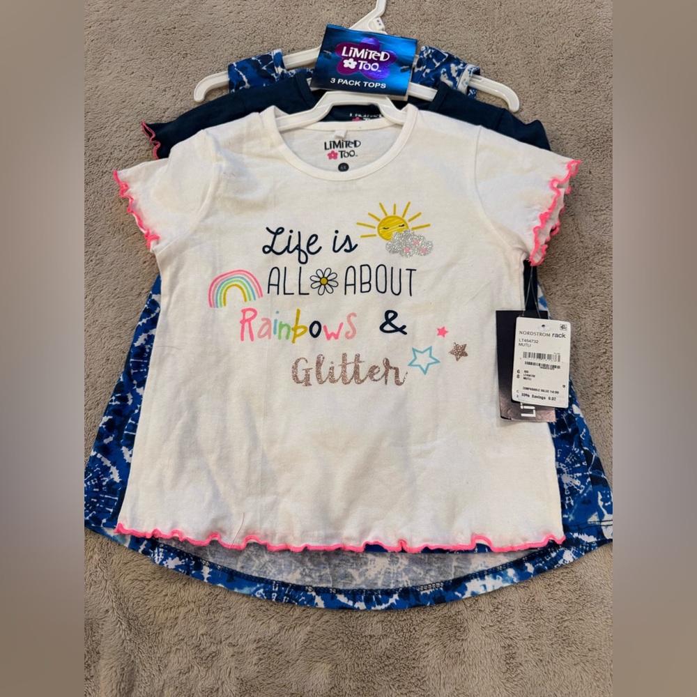 NWT Limited Too 3 pack tops size 6x